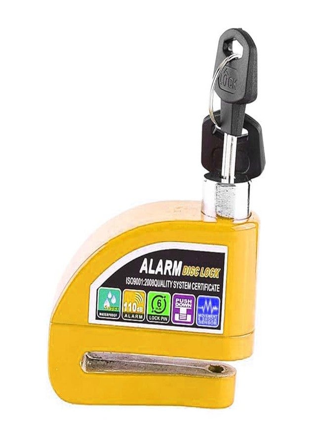 BUDWILL Alarm Padlock with Key Security Disc Lock Anti-Theft Waterproof Siren Sensor Padlock Electronic with 110DB Alarm Key Lock for Home/Office Door (Yellow) - Image 3